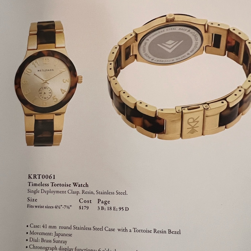 Silpada Timeless Tortoise Watch. EUC, Originally $179